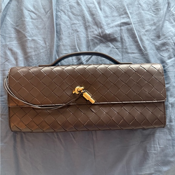 Bottega Veneta Handbags - Bottega Veneta Andiamo Clutch Brown